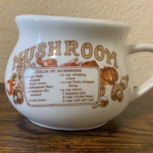 Vintage mushroom soup coffee cup